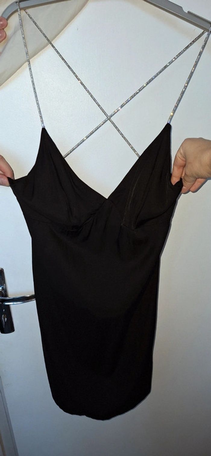 Robe noir strass satin goth alt newwaves