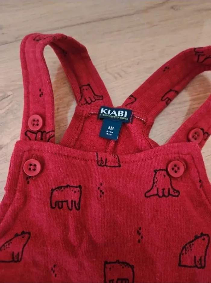 Ensemble bébé garçon salopette et pull léger 6 mois - photo numéro 2