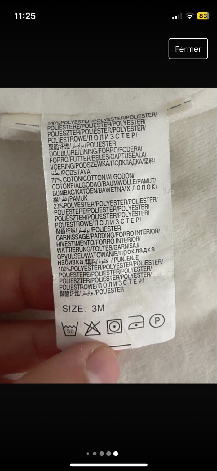 Polaire ourson blanche 3 mois unisexe - photo numéro 5