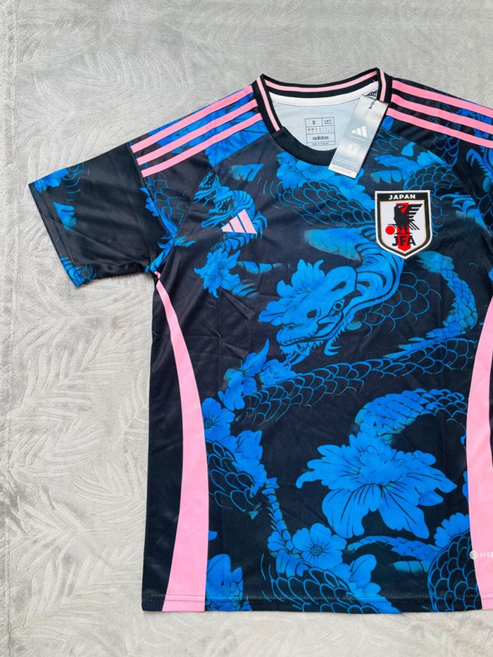 Maillot concept foot Japon bleu dragon fleurs taille S - photo numéro 2