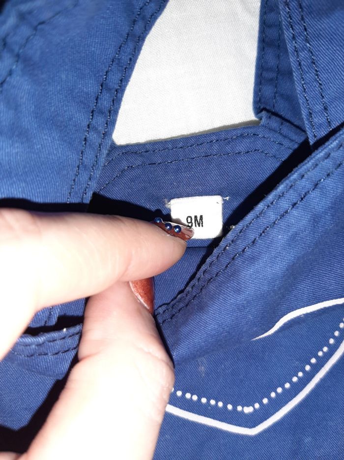 Robe bleue motif coeur - 9 mois - photo numéro 2