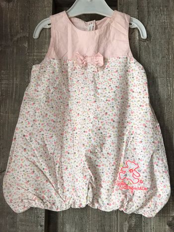 Robe bouffante rose à fleur fille 18 mois rose et blanche Lulu Castagnette