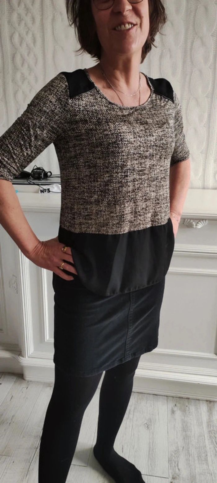 Blouse bicolore fluide formule t3