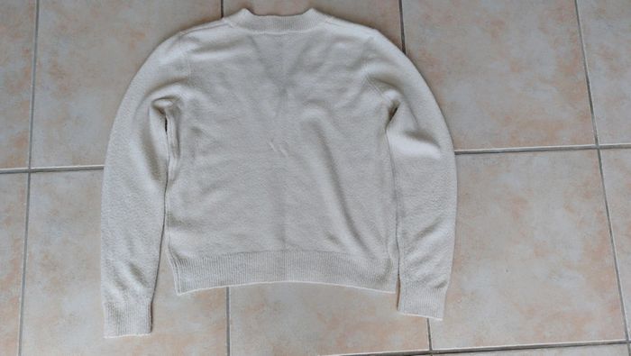 Pull col V blanc femme / fille BZB taille XS - photo numéro 2
