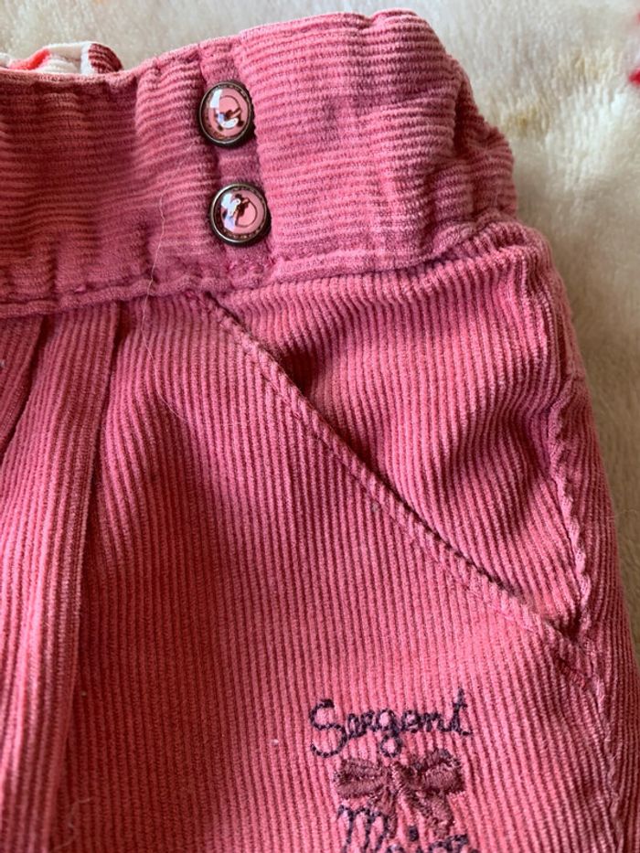 Ensemble Sergent Major Automne-Hiver Vieux Rose & Crème 9 Mois - photo numéro 8