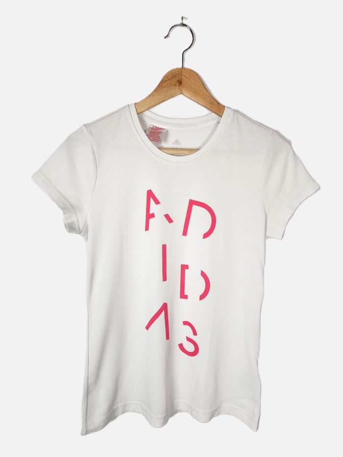 T-shirt Adidas Manches Courtes Blanc - Taille 14-15 Ans (US XL)