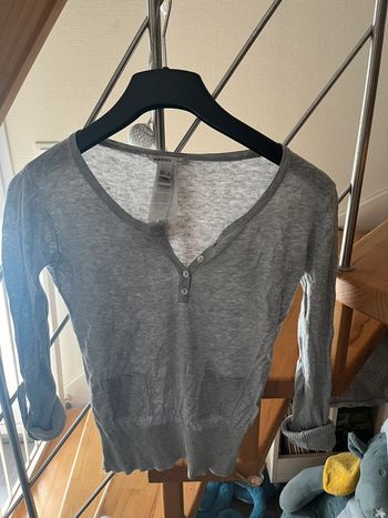 Pull gris léger basique Mango