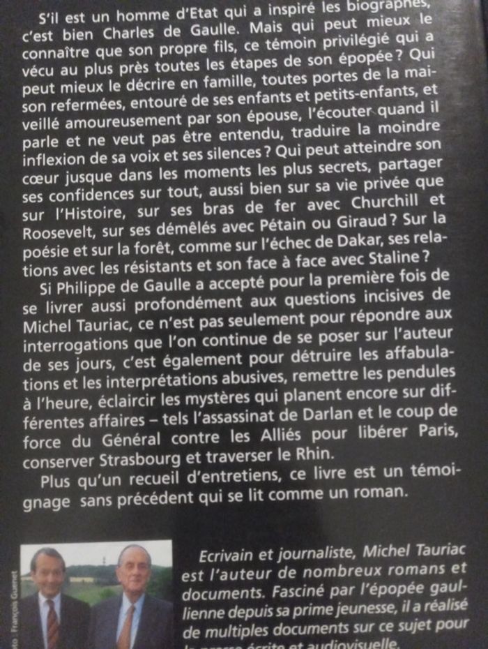 Michel Tauriac - De Gaulle mon père Philippe de Gaulle - photo numéro 3