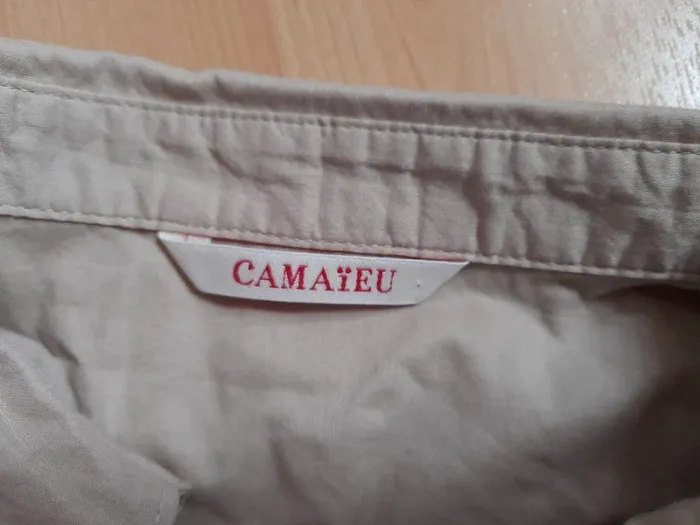 Chemise Camaïeu Beige 100% Coton - Manches Courtes - Taille XS - photo numéro 3