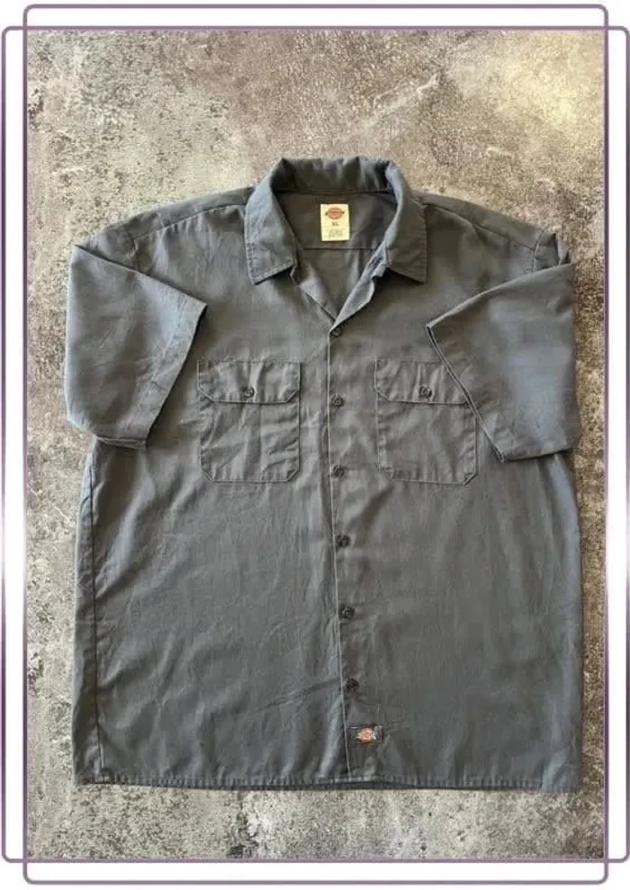 Chemise grise manches courtes été homme Dickies taille XL Men shirt Herrenhemd Camicia uomo - photo numéro 2