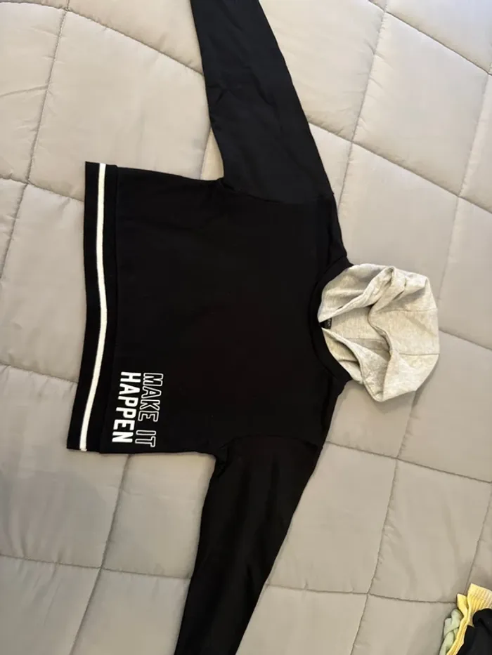 Pull 9/10 ans noir fille - photo numéro 2