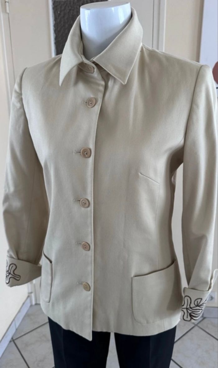 Veste blazer femme taille 38 beige sable Caroll - photo numéro 4