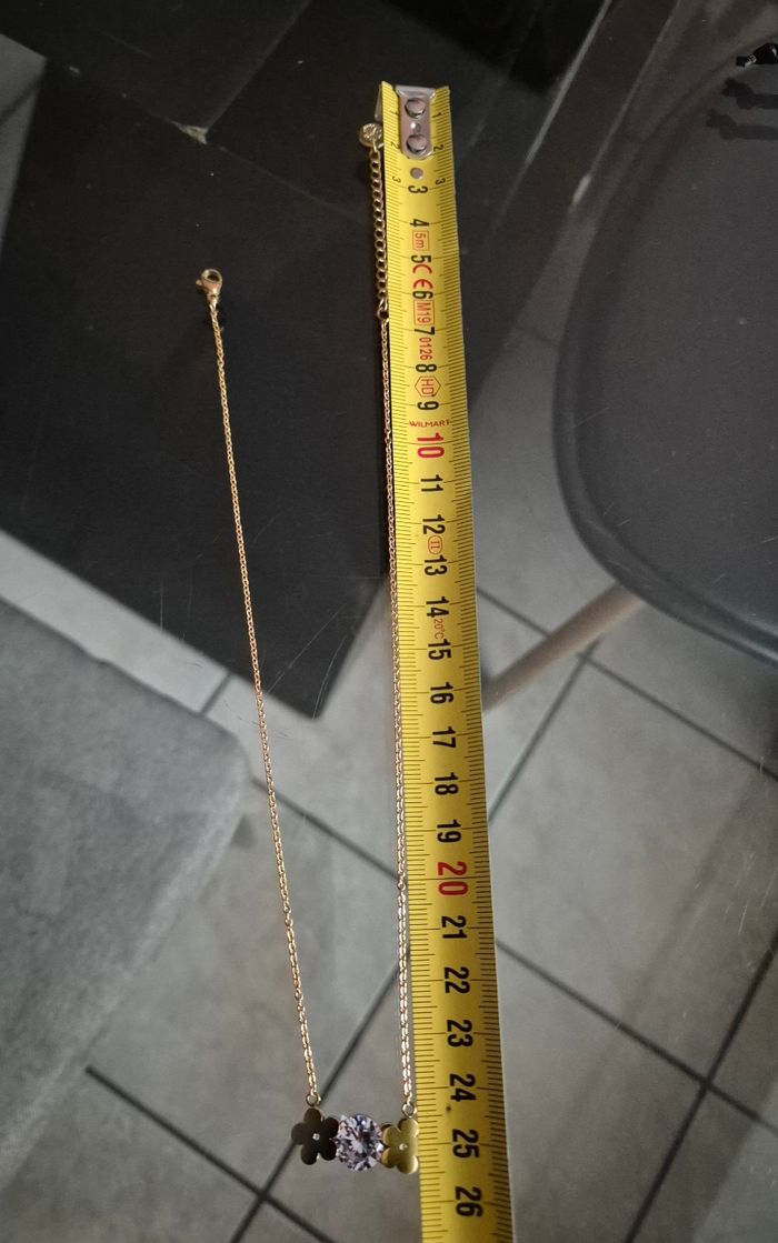 Collier fleurs doré rose cxl by Christian Lacroix faux diamant acier inoxydable - photo numéro 6