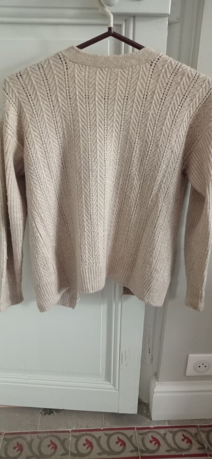 Gilet ecru en laine - photo numéro 4