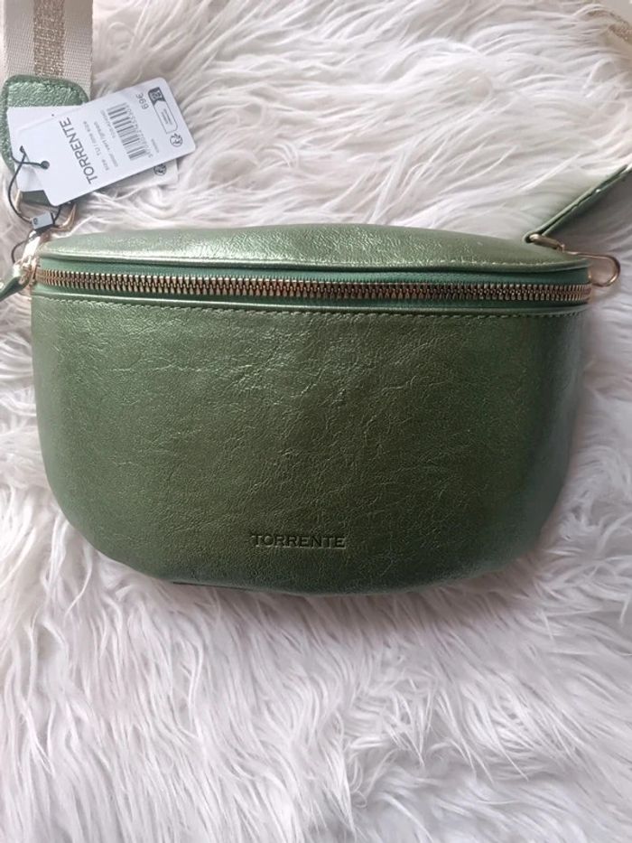 Sac Banane vert irisé Torrente bandoulière ajustable Neuf avec étiquette - photo numéro 2
