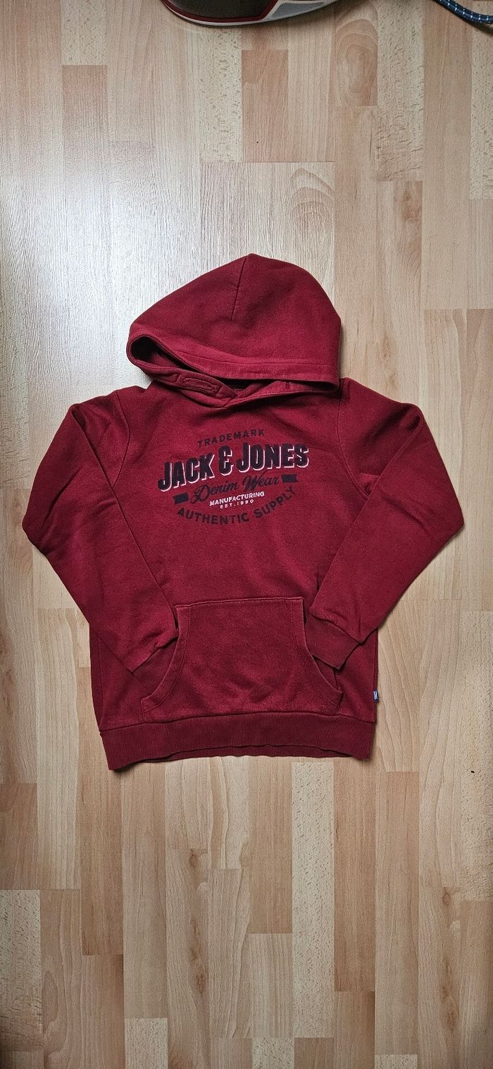 Sweat à capuche Jack & Johns bordeaux 12 ans