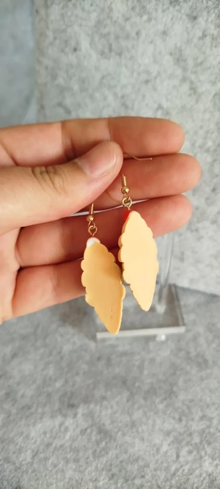 🍄 Boucles d’oreilles ▪ glace trois boules colorées - photo numéro 2