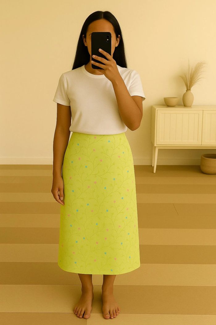 Jupe longue à fleurs fendue vintage