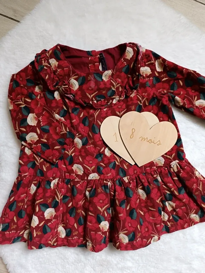 Robe velours bébé fille