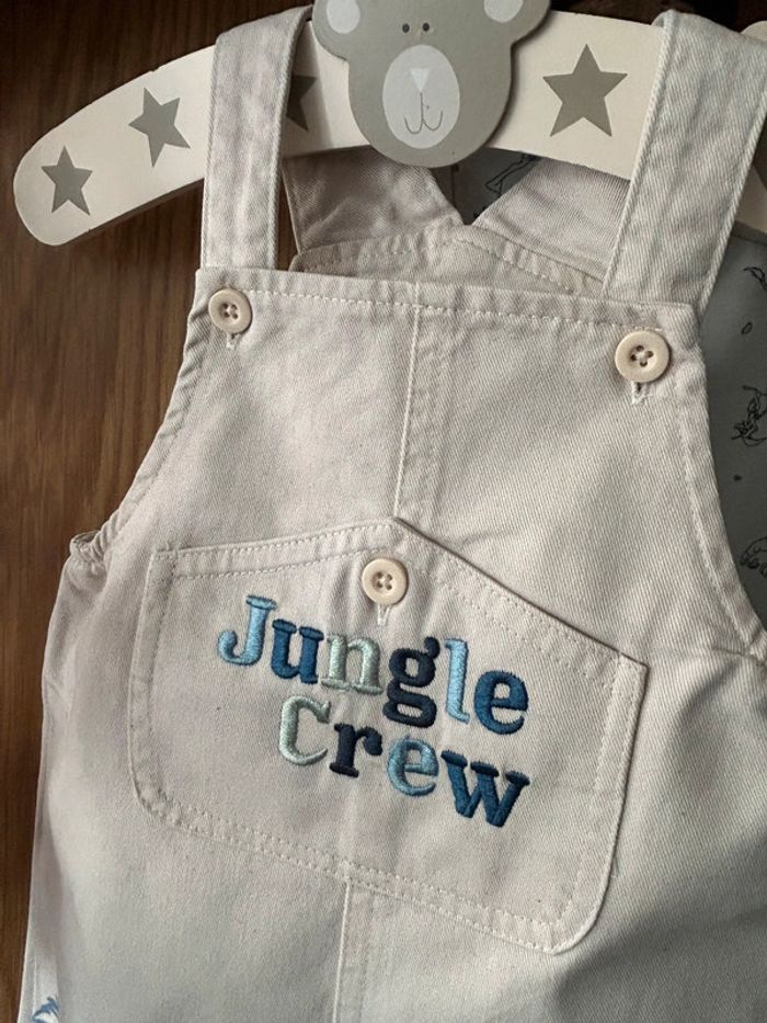 Salopette/t-shirt ML taille 80 cm - photo numéro 2