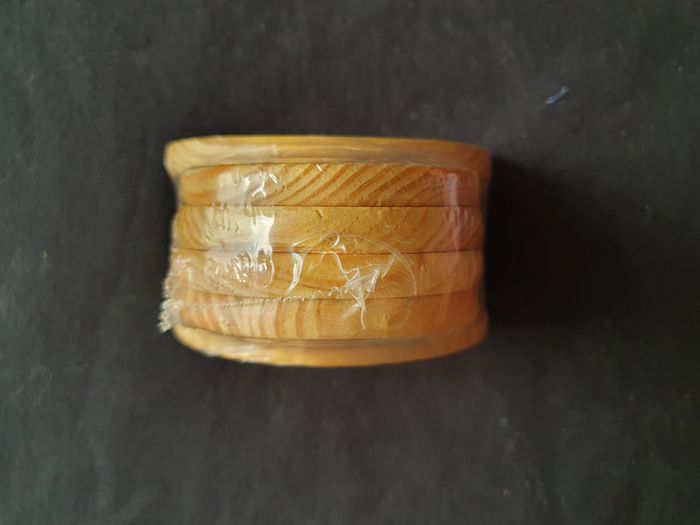 Set de 4 sous de verre en bois et liège avec support Neuf sous blister - photo numéro 3