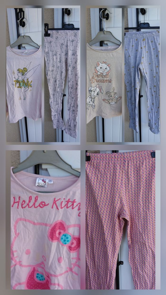 Lot de 3 pyjamas fins filles taille 7/8 ans défauts