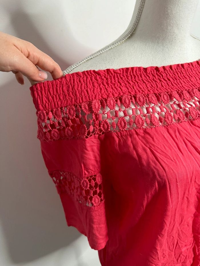 Blouse en dentelle rose fuchsia Blancheporte T38/40 M/L