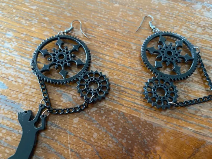 Paire de boucles d’oreilles chat - photo numéro 4