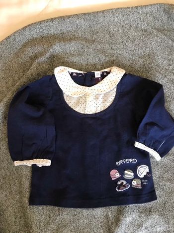 Tee-shirt manche longue  col pression au dos