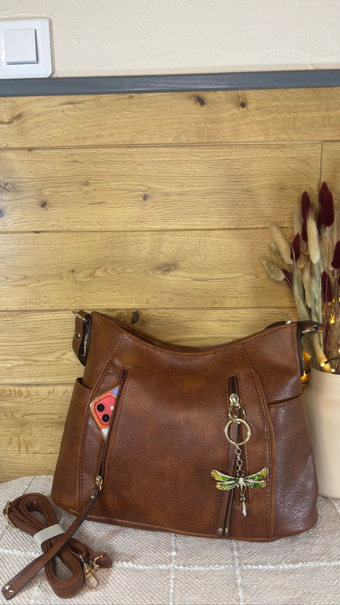 Sac hobo marron caramel femme bohème chic grande capacité neuf - photo numéro 2