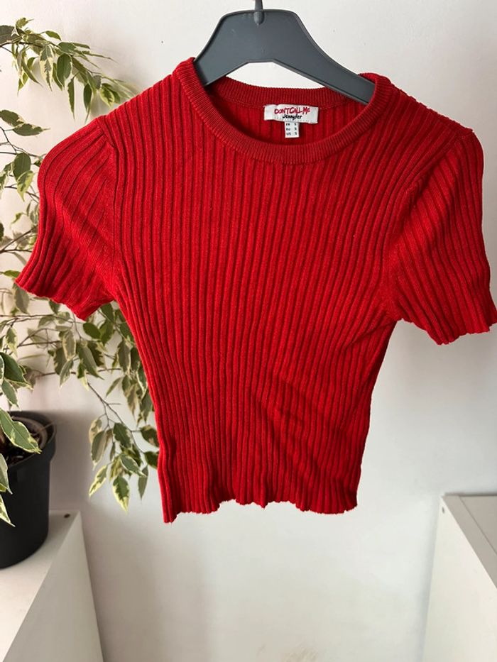 Pull col top Jennyfer rouge