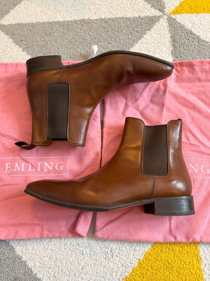 Bottines en cuir marron Emling Taille 37 1/2