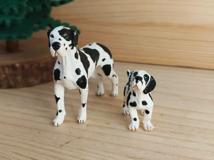Schleich chien chiot dogue dalmatien Figurine animal de compagnie