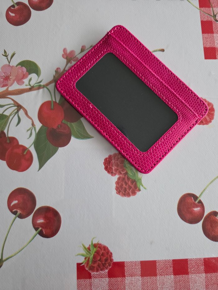 PORTE CARTES NEUF ROSE FUSHIA - photo numéro 2