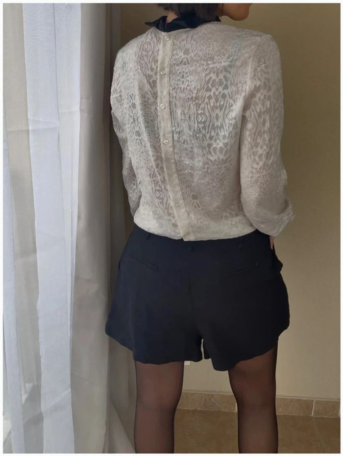 Chemisier IKKS blanc et noir taille S très bon état - photo numéro 3