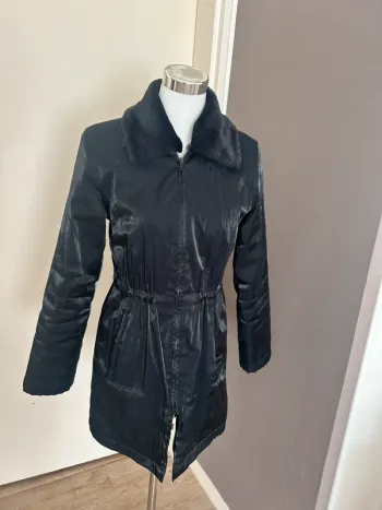 123 manteau parka veste noire, irisée, taille 1/36/38