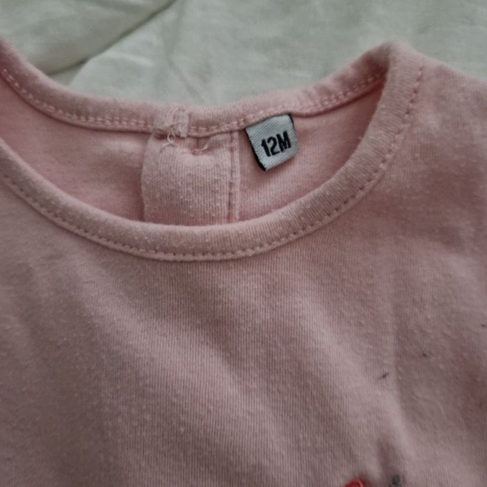 Lot 2 Tee-shirts fille, Taille 12/18 mois - photo numéro 3