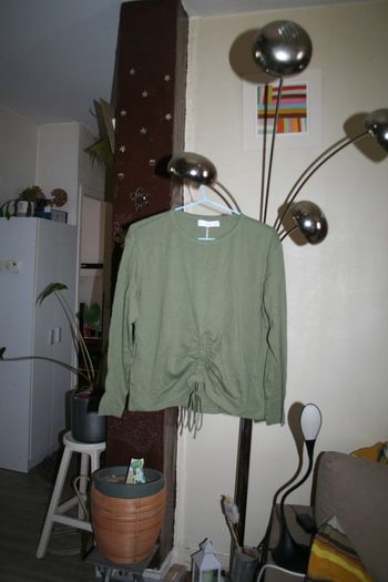 🌸Top kaki froncé Taille 40 Tendance "Mango" Neuf 🌸