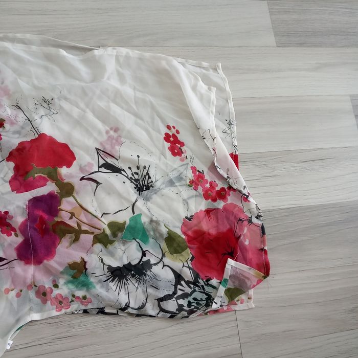 Chemisier femme à manches courtes blanc imprimé SHK Mode taille M - photo numéro 3