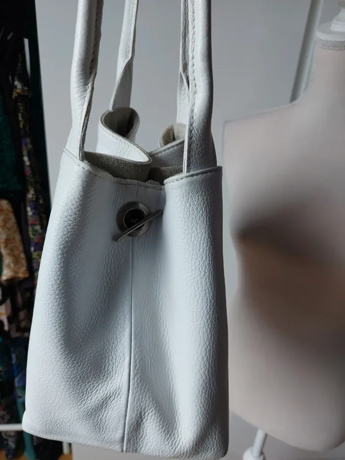 Magnifique sac en cuir blanc - photo numéro 5