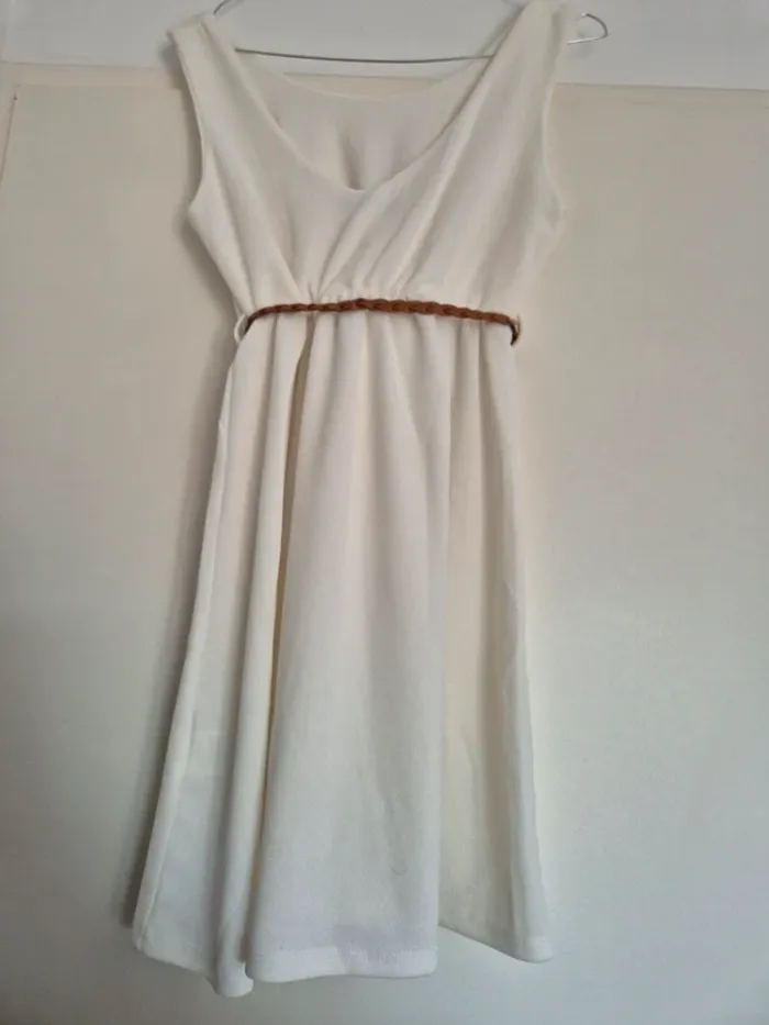 Robe d'été écrue avec jolie ceinture Inside Collection Taille L - photo numéro 6