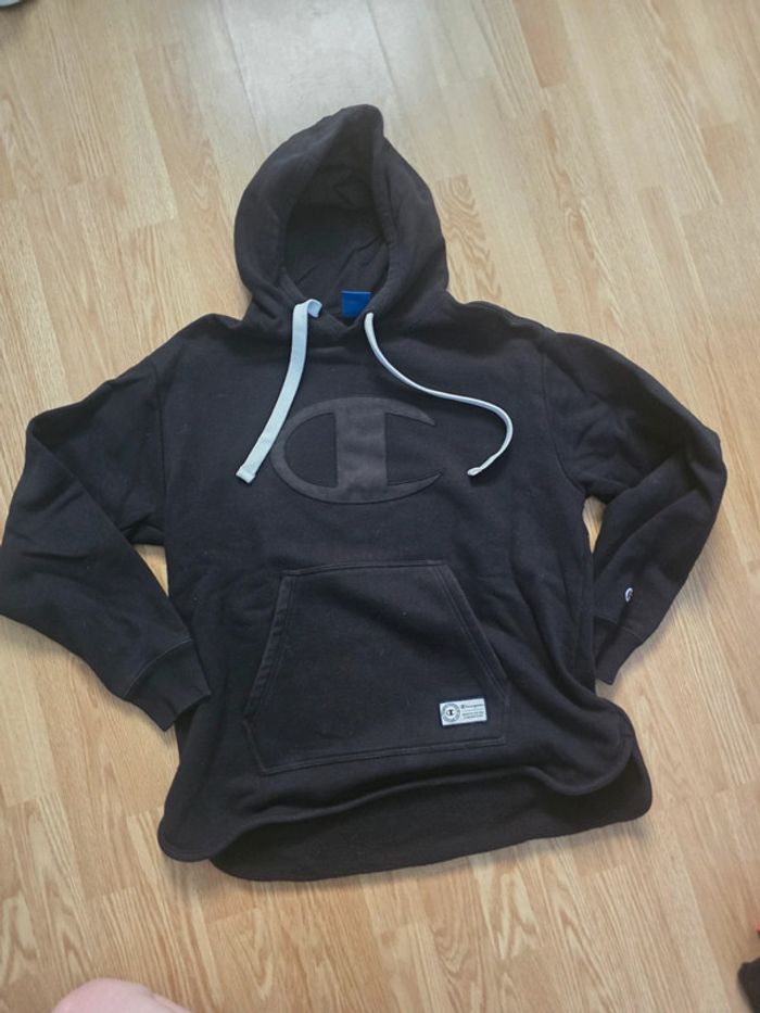 Sweat Vintage Champion Rochester Noir - Taille S Oversize - photo numéro 5