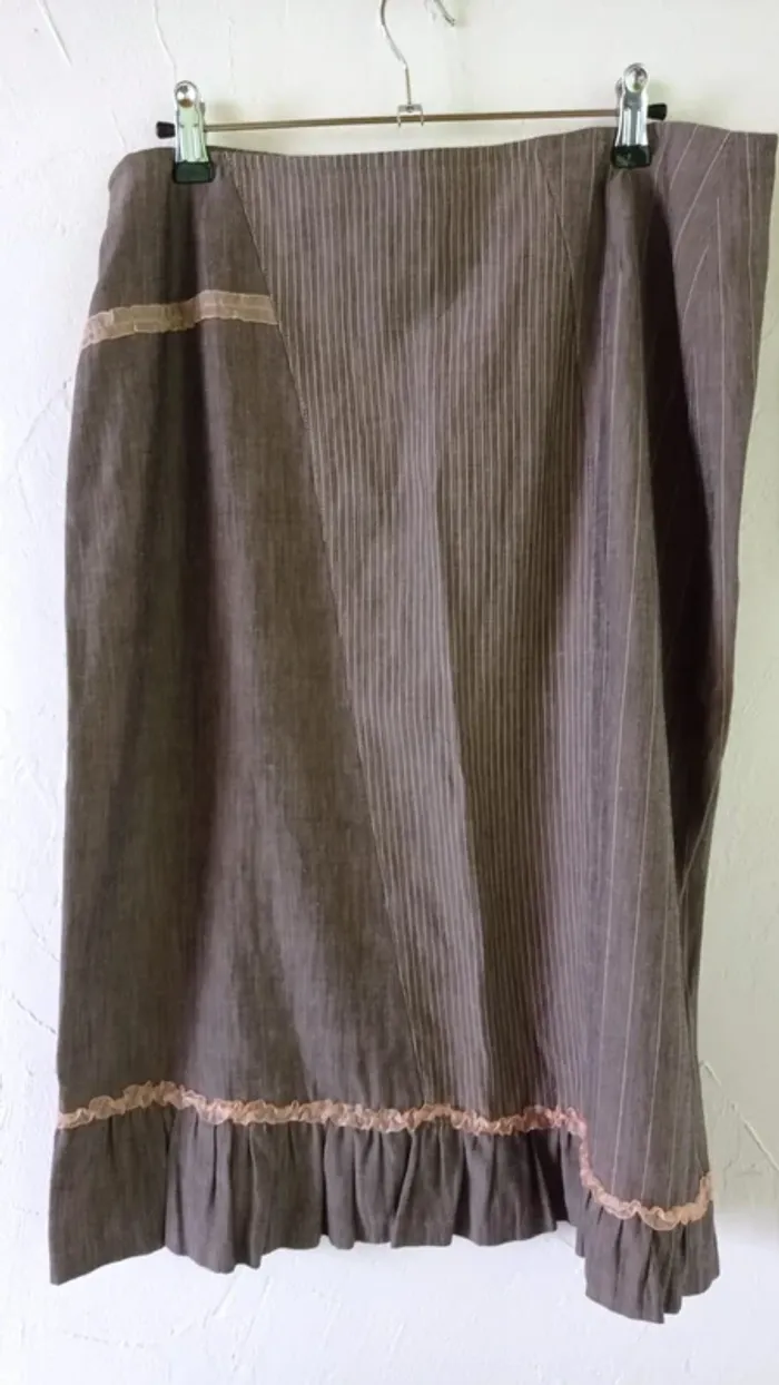 🌸Jupe mi-longue, Jean Delfin, taille 44 - photo numéro 3