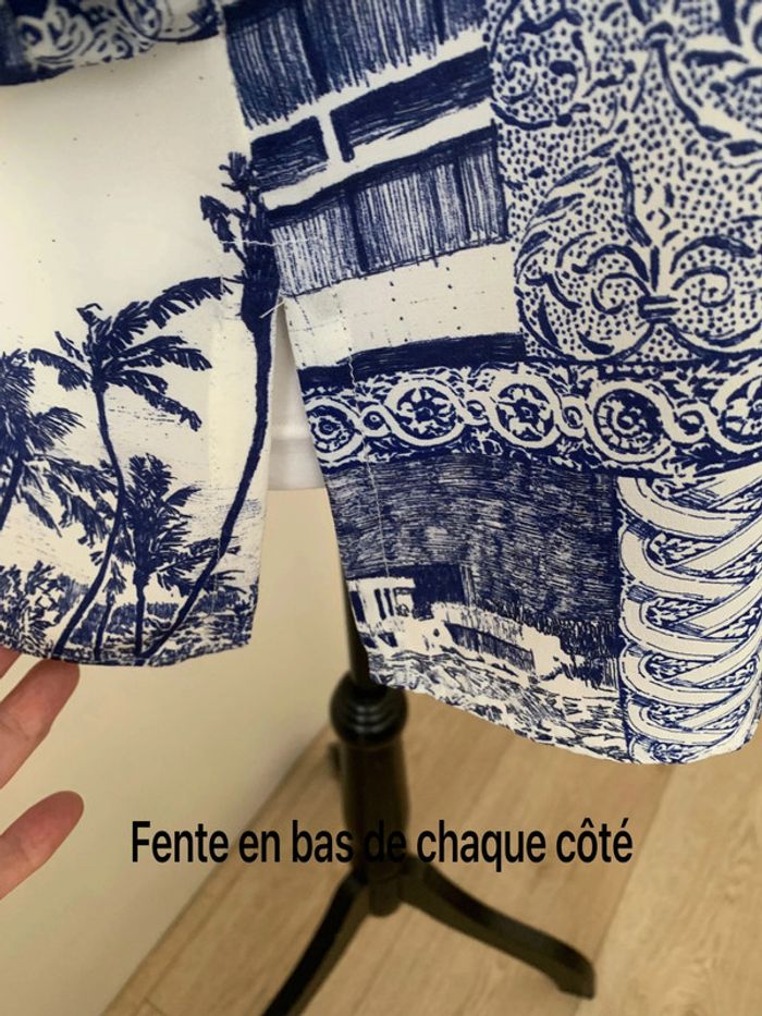 tunique "claudie pierlot" 100 % soie maine et blanc - photo numéro 10
