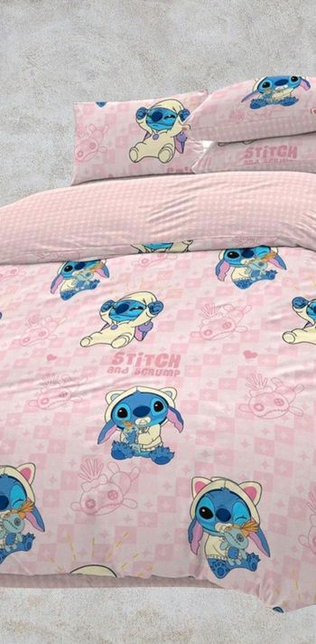 Magnifique housse de couette + taie d'oreiller neuf stitch