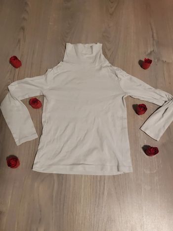 Polo col roulé blanc kiabi 8 ans garçon