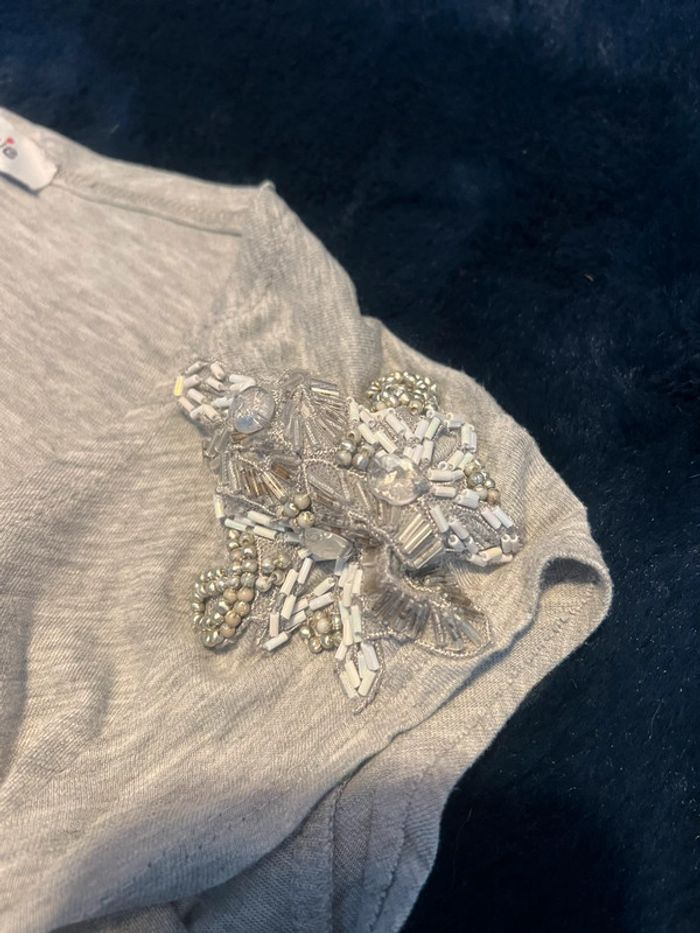 Teeshirt manche courte avec strass - photo numéro 3