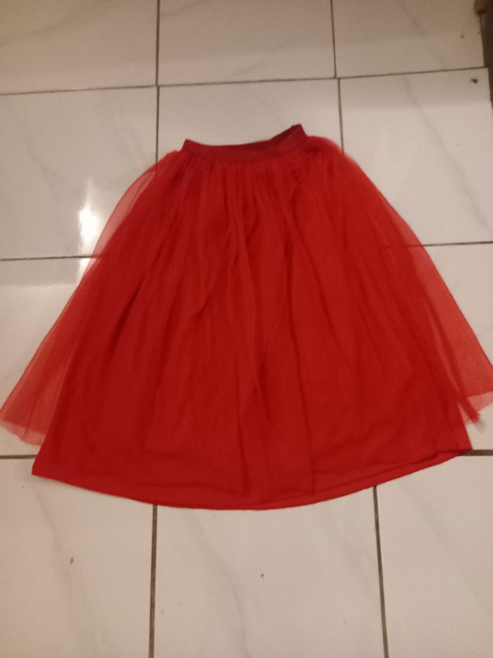 Jupe fille paille taille 7/8 ans marque capfun couleur rouge longueur 58cm - photo numéro 3
