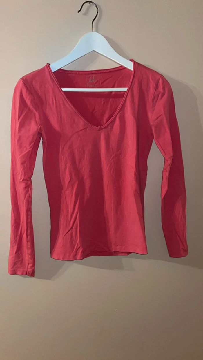 T-shirt manche longue rose