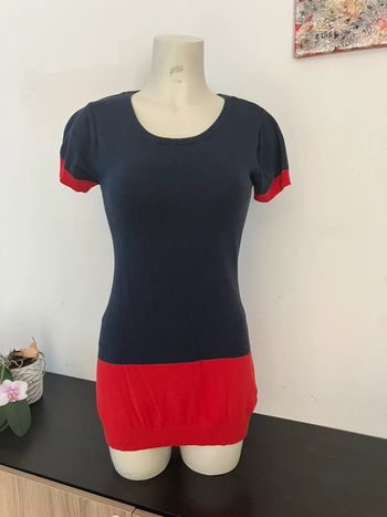 Robe pull marine et rouge taille S